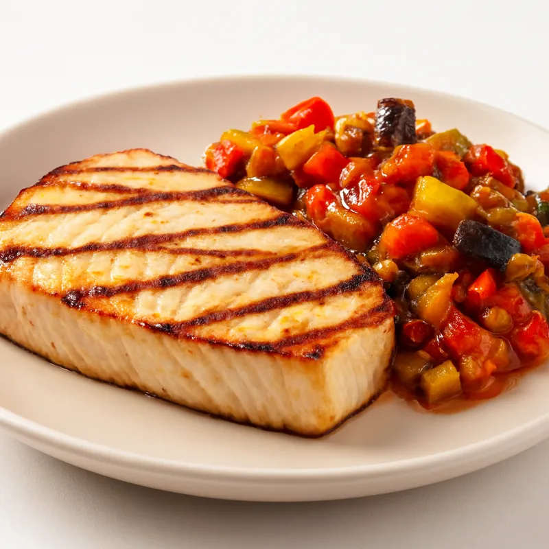 Swordfish Steak with Sicilian Caponata