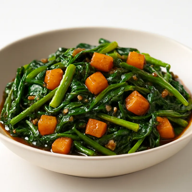 Water Spinach and Yam Stir Fry